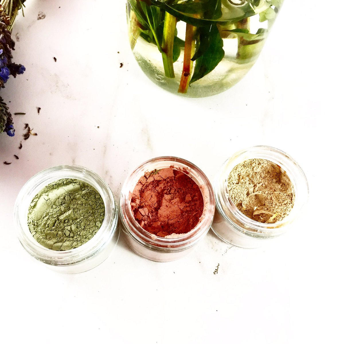Clay Face Mask Trio Rose Clay French Green Clay Kaolin Clay Turmeric